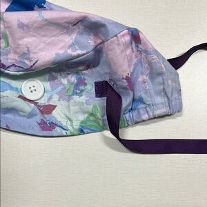 Colorful Scrub Cap with Purple Strap